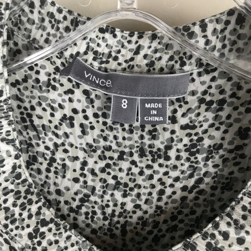 Vince Static Print Shorts Romper Size 8 Gray Black - image 5